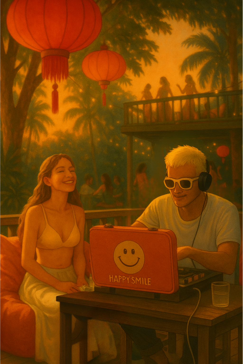 Görsel: Dj Happy Smile, müziğini çalmaya odaklanıyor, Ocean yüzünde bir gülümsemeyle keyif alıyor. <Temsili illüstrasyon>